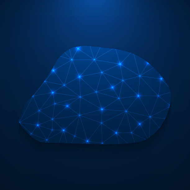 贝克岛地图网络-明亮的网格在深蓝色的背景图片下载