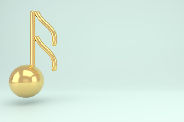 音乐笔记的3d插图。背景音乐的旋律。图片下载