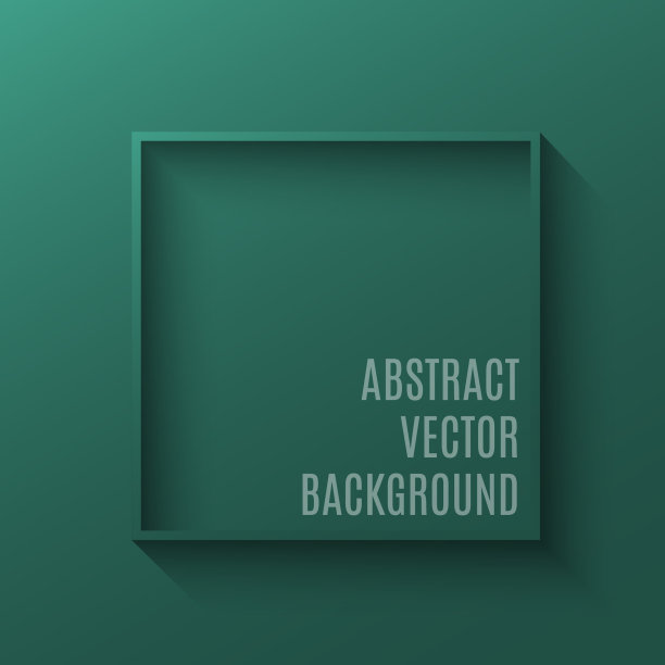 抽象三维方形框架与渐变颜色背景。翠绿色抽象背景，设计元素的名片，广告，宣传册和标签。图片下载
