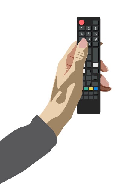 手持遥控器孤立的白色背景图片下载