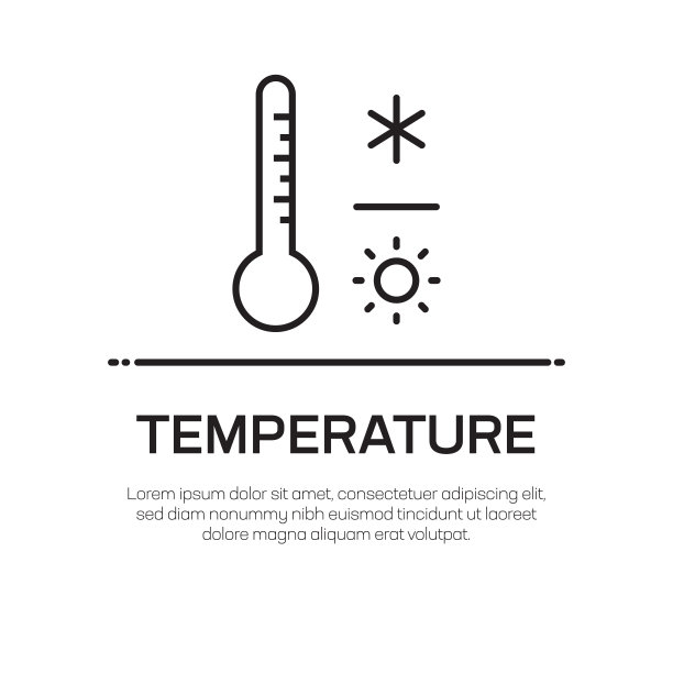 温度矢量线图标-简单的细线图标，优质的设计元素图片下载