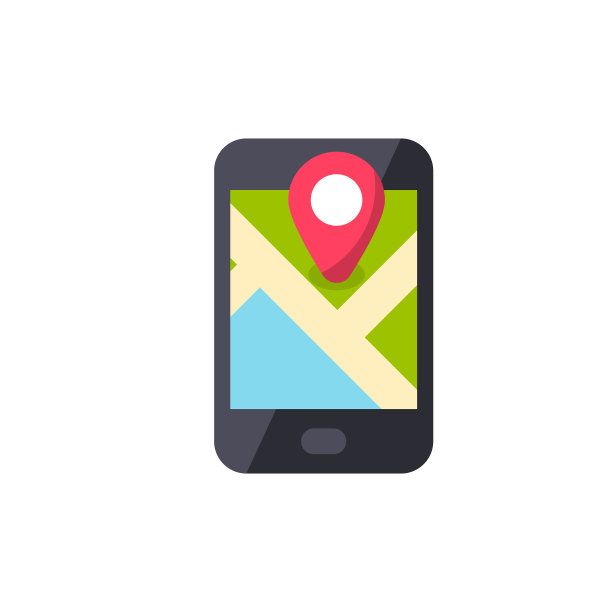 智能手机与导航平面图标。像素完美。移动和网络。图片下载