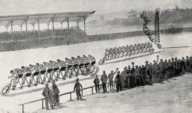 十二人座自行车比赛，一次撞车图片下载