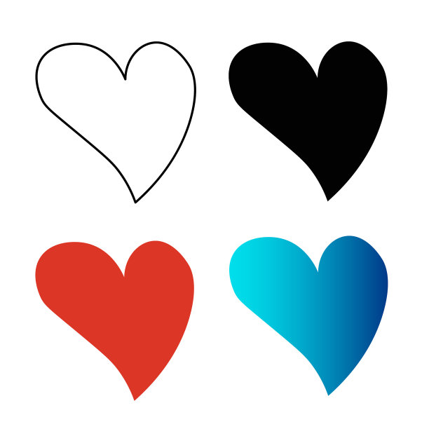 抽象美丽的心脏剪影插图图片下载