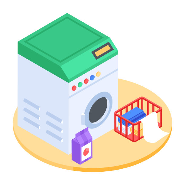 洗衣机的等距图标图片下载