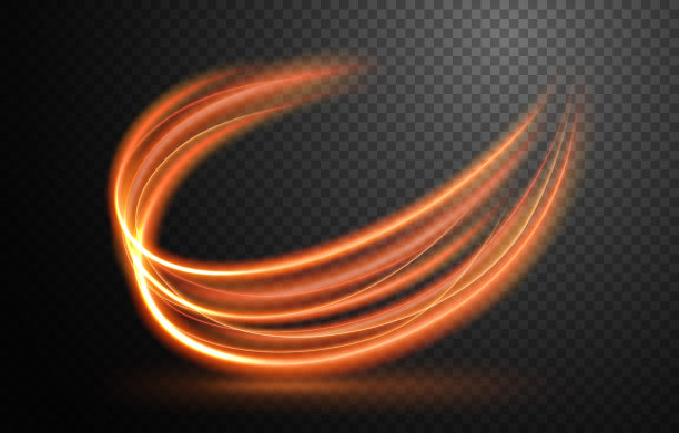 优雅的金色波浪光线图片下载