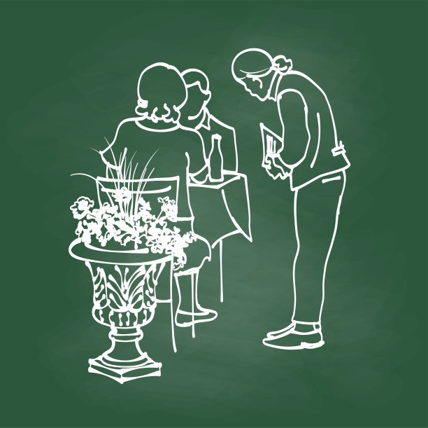 巴黎咖啡馆服务员黑板图片下载