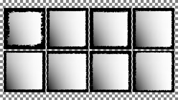一套框架和边界设置，黑色框架上的白色背景。相框。图片下载