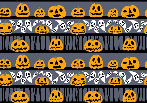 万圣节无缝图案用于织物和纺织品及包装图片下载