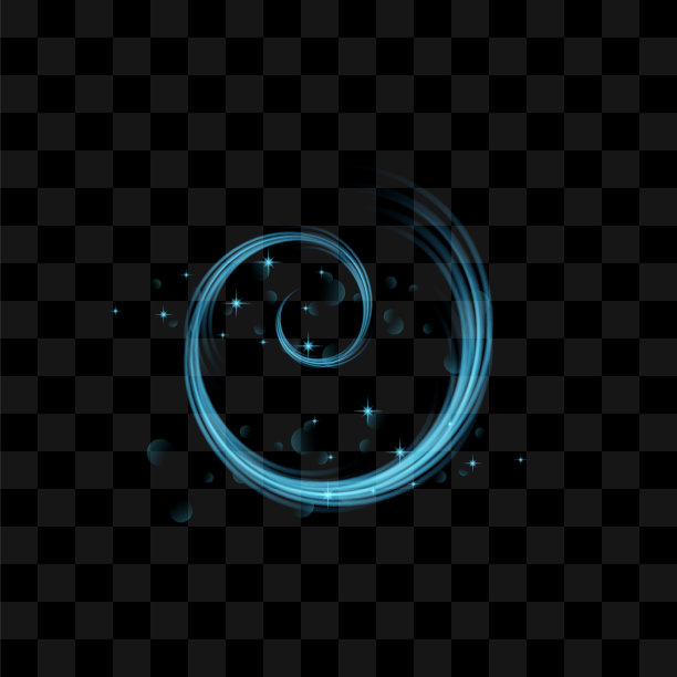 矢量蓝色清新空气效果在方格背景。水透明流动。辉光漩涡灯图片下载