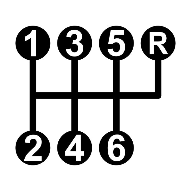 处理汽车手动换挡杆图标，车辆变速技术矢量插图设备图片下载