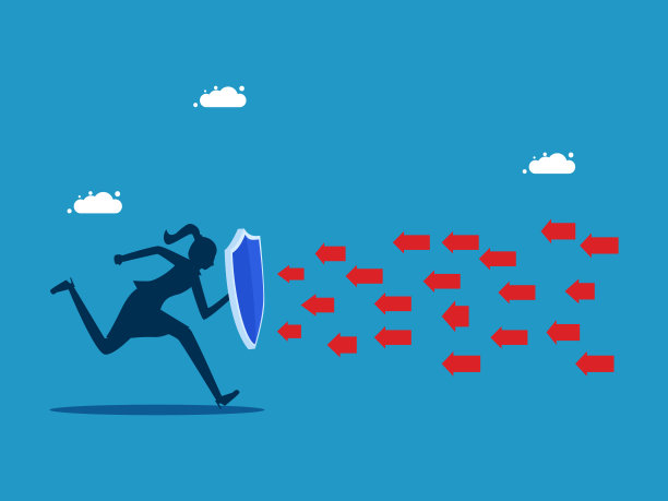 不同的想法或相反的趋势。一名手持盾牌的女子正在奔跑，抵抗着红色的箭图片下载
