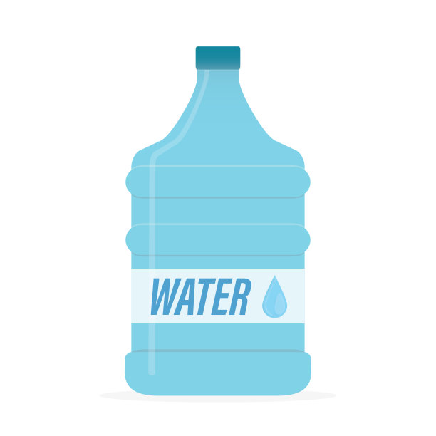一大瓶饮用水。可重复使用的洁净水箱，塑料液体容器。设计元素被隔离在白色背景上。图片下载