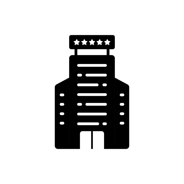 矢量元素的五星级酒店，字形图标。图片下载