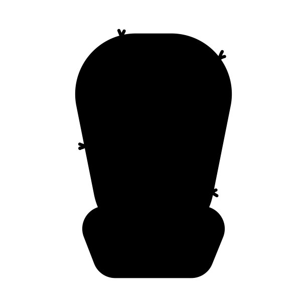 仙人掌黑色白色的针罐图标元素图片下载