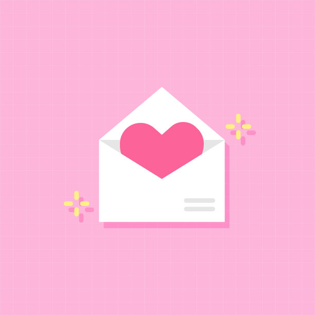 情书平面设计元素，矢量和插图。图片下载