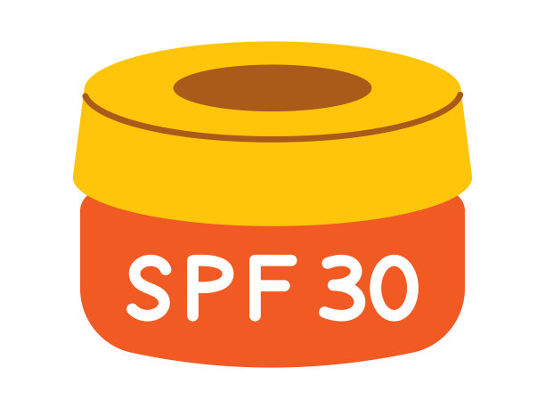 矢量防晒霜罐。皮肤防晒。一瓶防晒系数为30的乳液。产品包装与防晒霜在平面设计。夏日日用化妆品。防晒护肤产品。图片下载