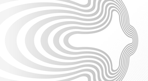 波浪线在三维透视矢量抽象背景与浅灰色和白色单色的平滑梯度，轻松放松的运动。图片下载