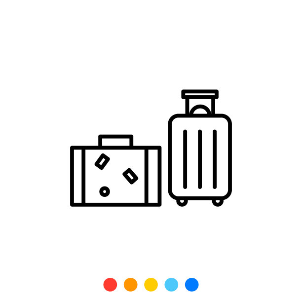 轮廓行李图标，矢量和插图。图片下载
