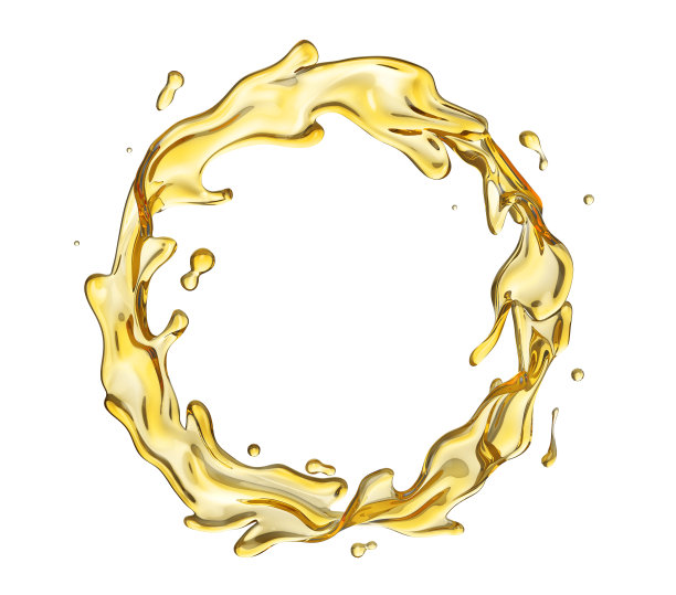 白色背景上的圆形油飞溅隔离。三维演示图片下载