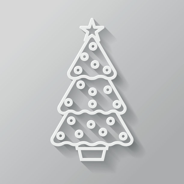 圣诞树细线平设计图标图片下载