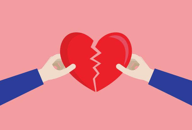 一对破碎的心图片下载