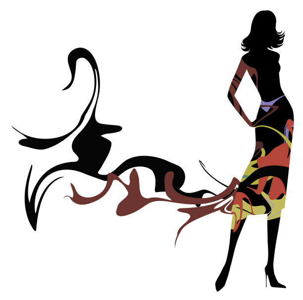 时尚女孩的抽象轮廓图片下载