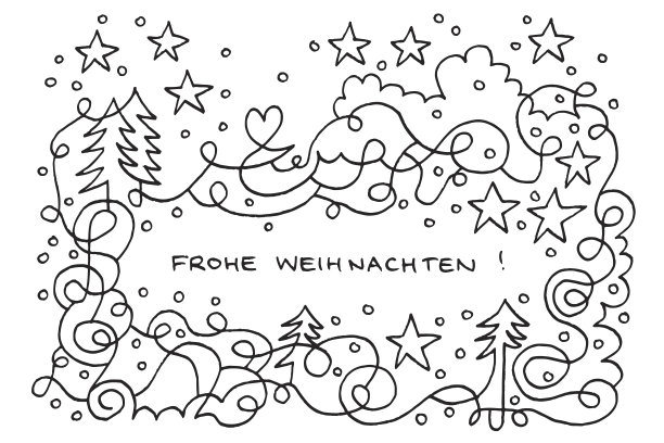 Frohe Weihnachten快乐冬日仙境涂鸦画图片下载