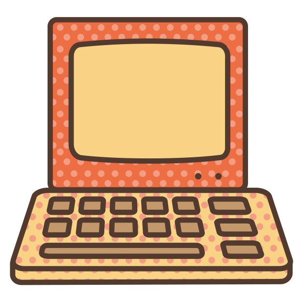 复古街机游戏控制台与键盘彩色细线图标编辑中风图片下载