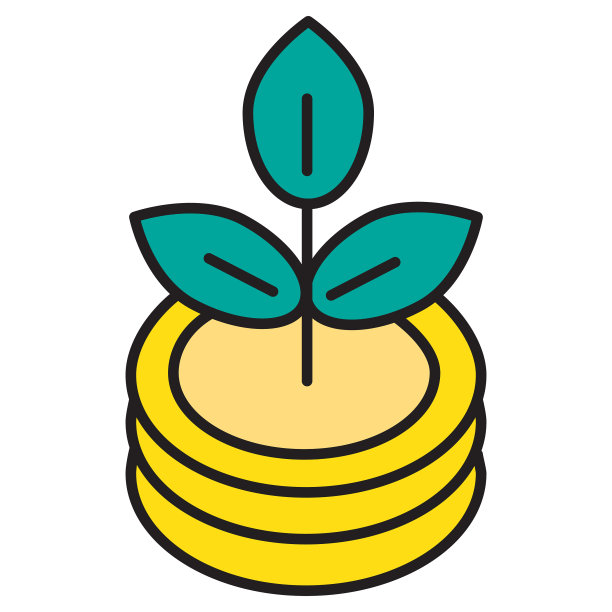 可持续的，道德的和负责任的绿色投资硬币堆栈植物概念细线图标可编辑的笔画图片下载