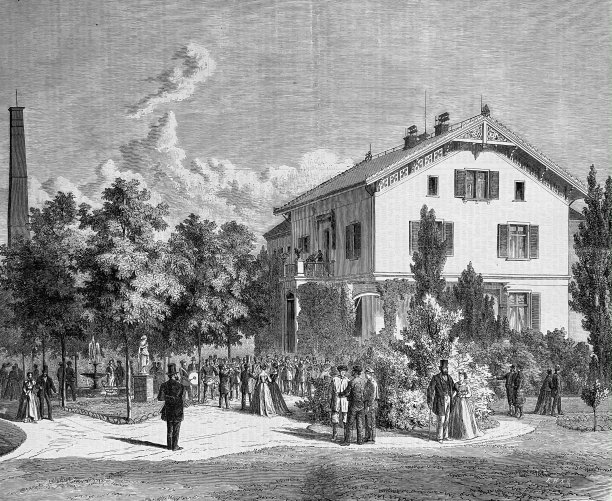 在盖斯林根附近的库晨工厂，一场乐队为工人们举办的周日音乐会图片下载