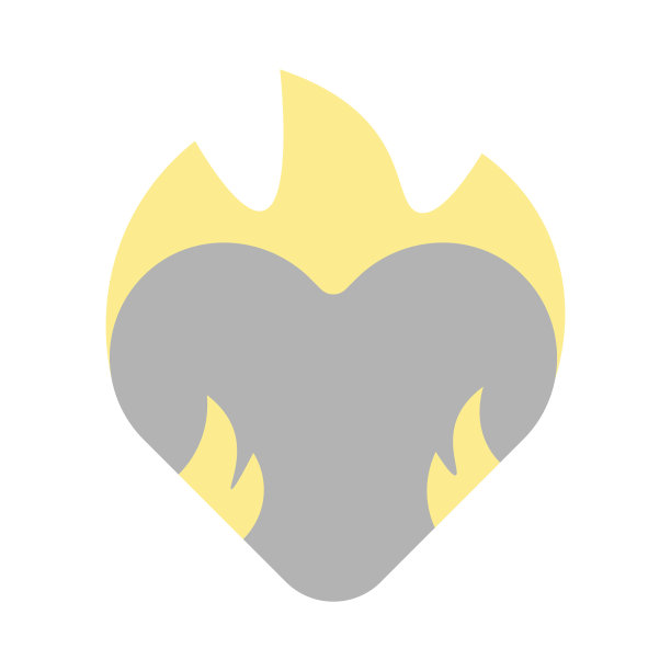 燃烧的爱心图标设计图片下载