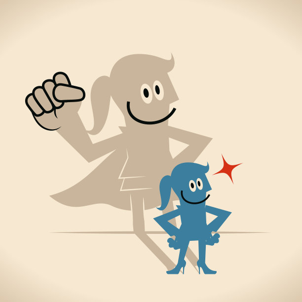 拥有超级英雄影子的女商人图片下载