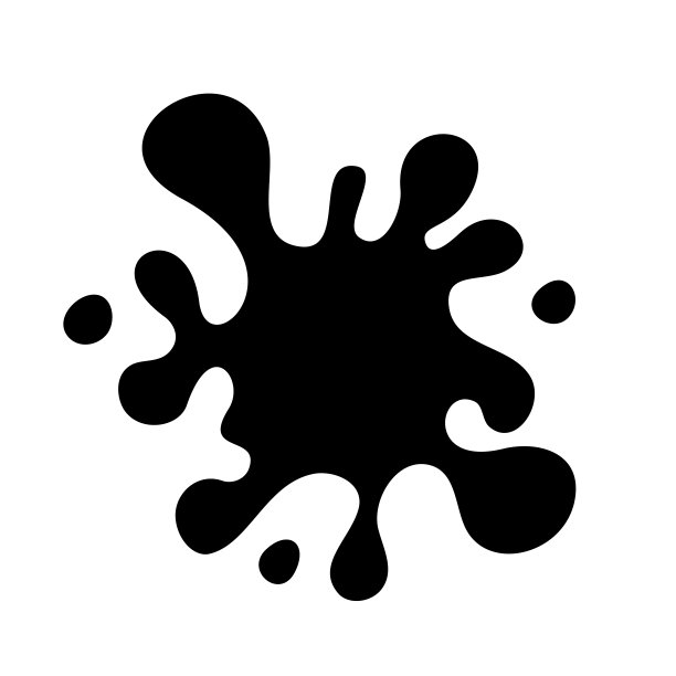 黑色墨渍飞溅。黏液孤立在白色背景。图片下载