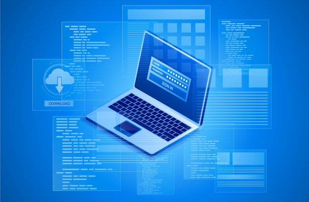 笔记本电脑等距背景图片下载