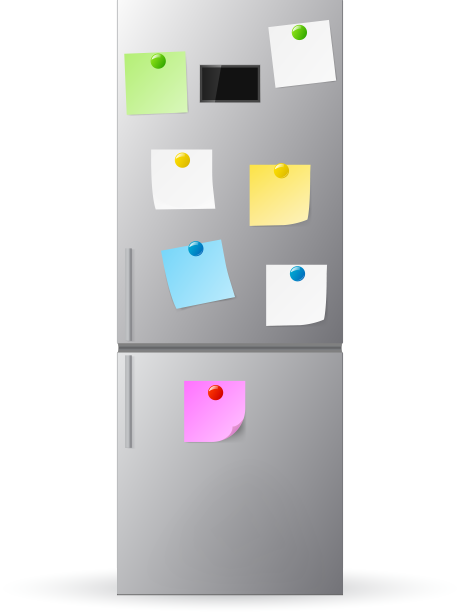 在冰箱门上贴白纸和贴纸图片下载