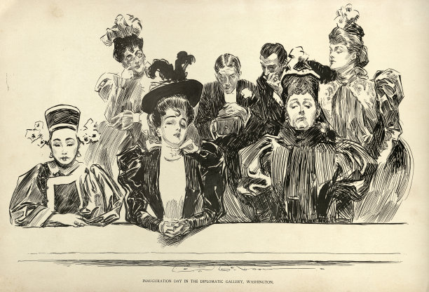 就职日外交画廊，华盛顿，19世纪美国上流社会艺术图片下载