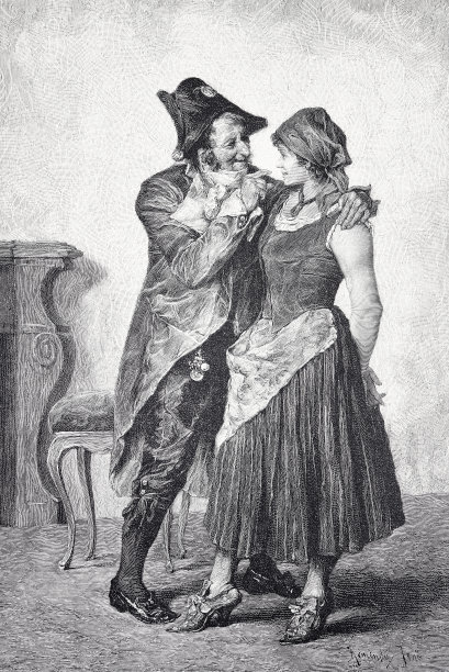 年长的有魅力的人与年轻漂亮的女人调情图片下载