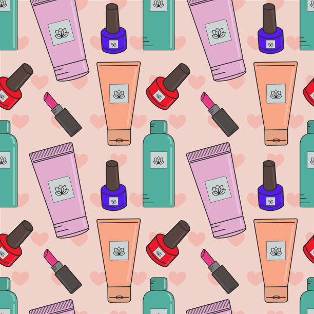 化妆品无缝图案图片下载