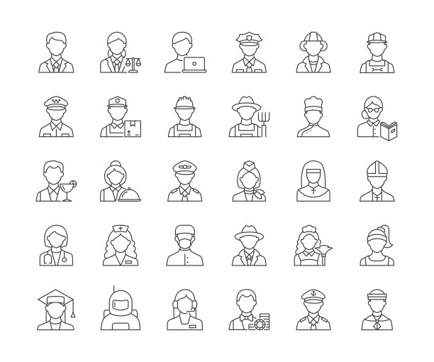 职业线图标。可编辑的中风。图片下载