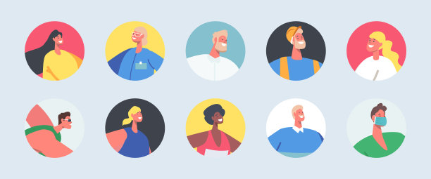 一组人物化身为男性和女性图片下载