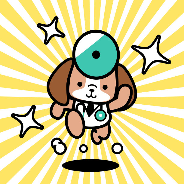 一位戴着听诊器的可爱狗狗医生正朝着相机跑来图片下载