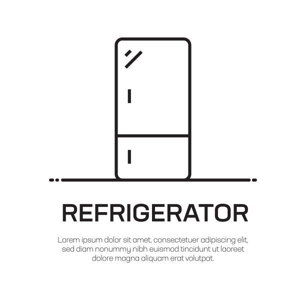 冰箱矢量线图标-简单的细线图标，优质的设计元素图片下载