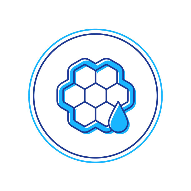 填充轮廓蜂巢图标孤立在白色图片下载