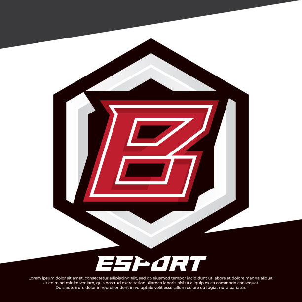 字母首字母B玩家设计，电子竞技设计插图与盾徽为奢侈品图片下载