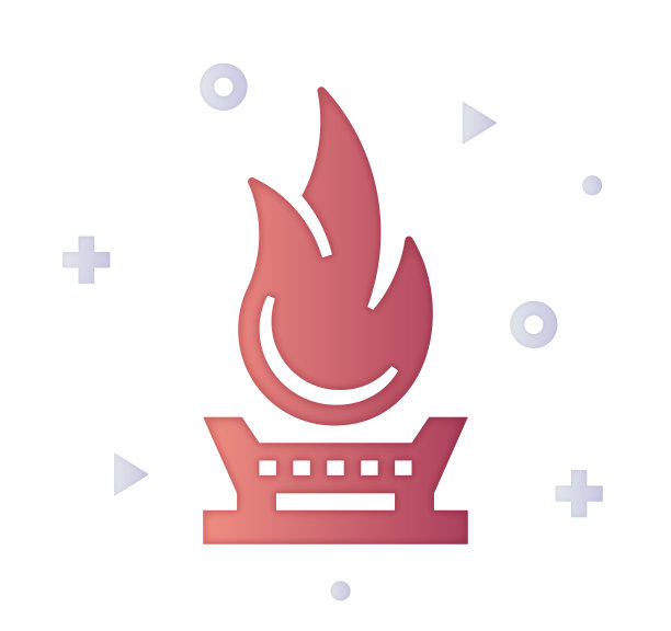 天然气衍生品渐变色彩&剪纸风格图标设计图片下载