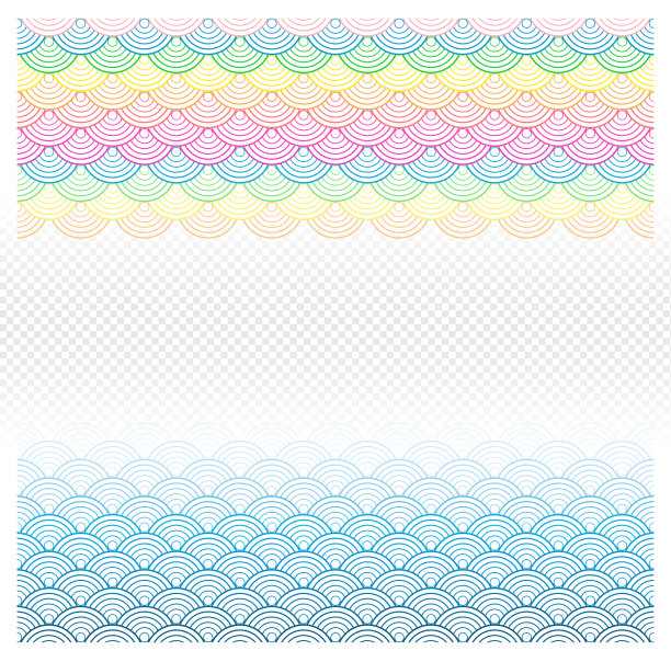 矢量中国传统波浪无缝图案背景图片下载