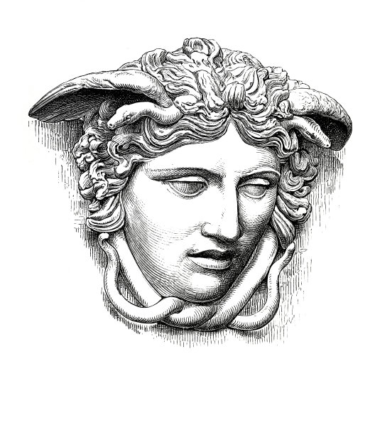 古希腊妇女，美杜莎的头图片下载