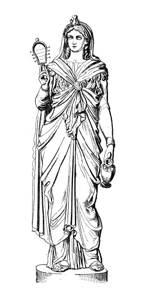 古董插图:罗马艺术，伊希斯女祭司图片下载