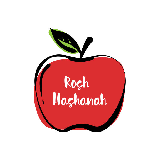 犹太新年卡片。上苹果。犹太新年假期。向量图片下载